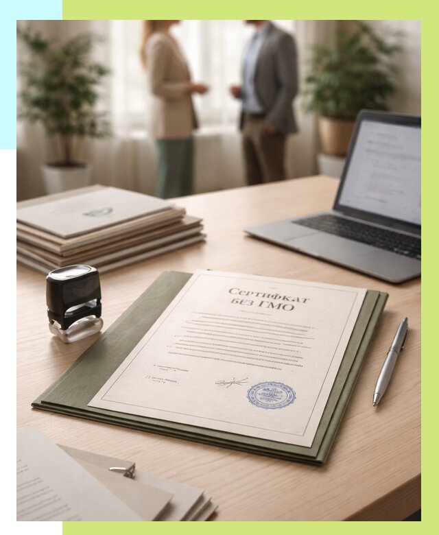 Сертификат без ГМО в Ессентуках от 7648 р. оформить срочно Алешин-Ссн